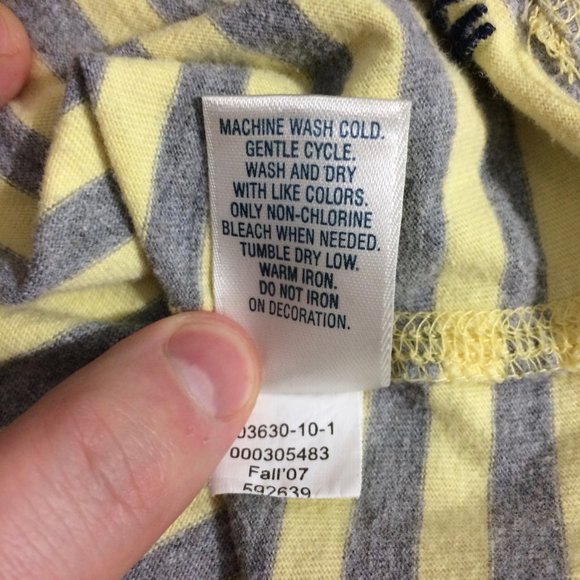 Old Navy Girls S Yellow Gray Striped Cotton Top - Picture 6 of 6